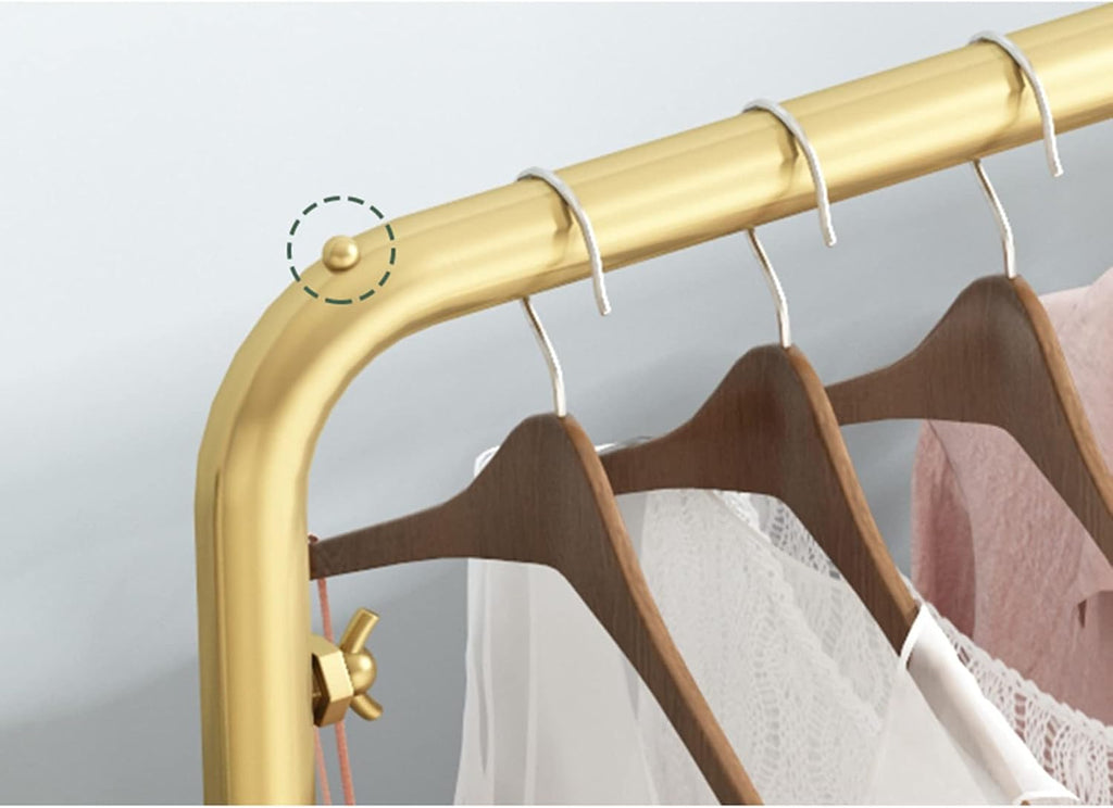 Heavy duty Garment rack Nordic Modern Clothes Rail Heavy Duty Metal Clothing Rack For Bedrooms And Living Rooms Freestanding Retail Display Racks Easy To Assemble Coat Rack For Hangi (Gold 100X40X150