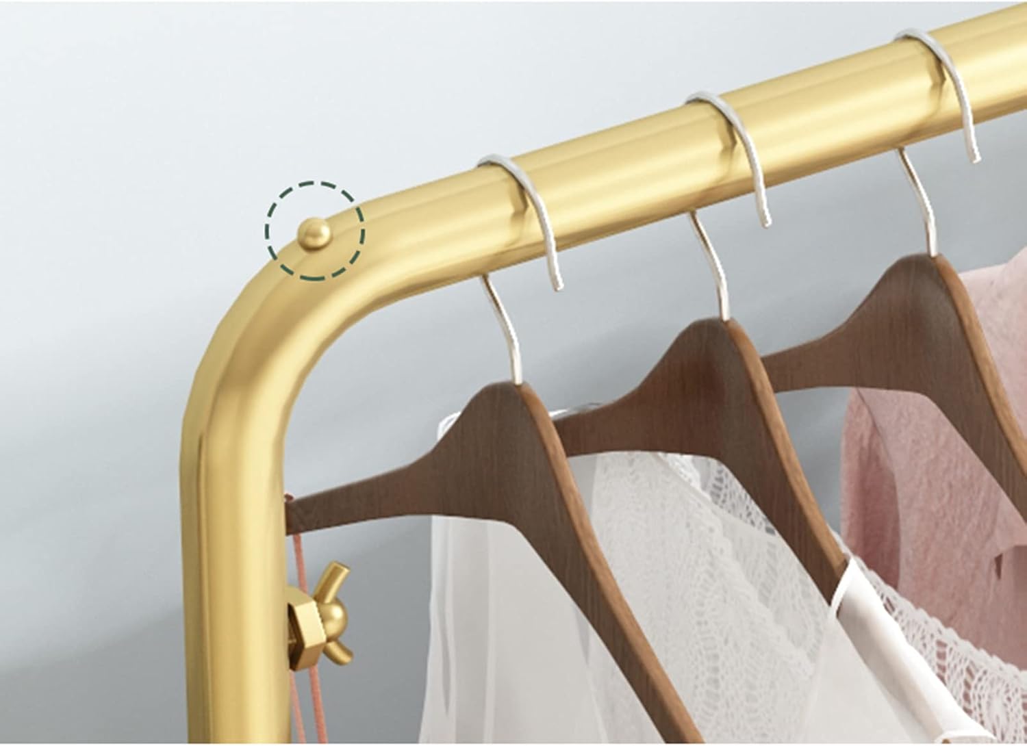 Heavy duty Garment rack Nordic Modern Clothes Rail Heavy Duty Metal Clothing Rack For Bedrooms And Living Rooms Freestanding Retail Display Racks Easy To Assemble Coat Rack For Hangi (Gold 80X40X150C
