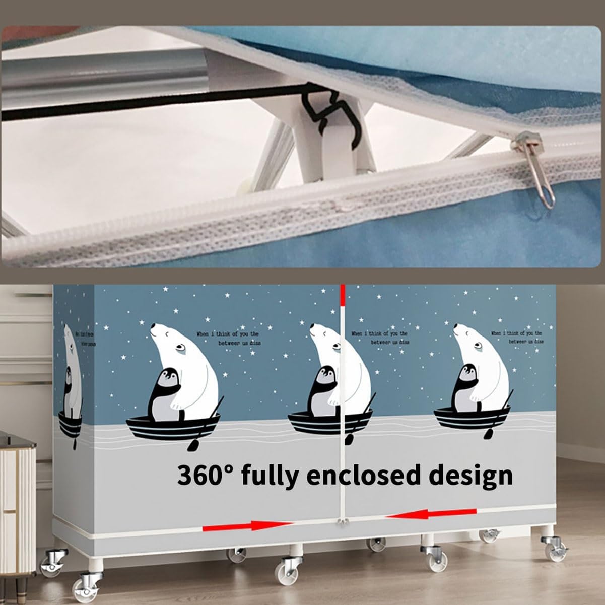 Extra Large Wardrobe Closet With Wheels Heavy Duty Metal Garment Rack Free-Standing Rolling Clothes Rack With Cover For Bedroom (Color : D, Size : 200x45x170cm)
