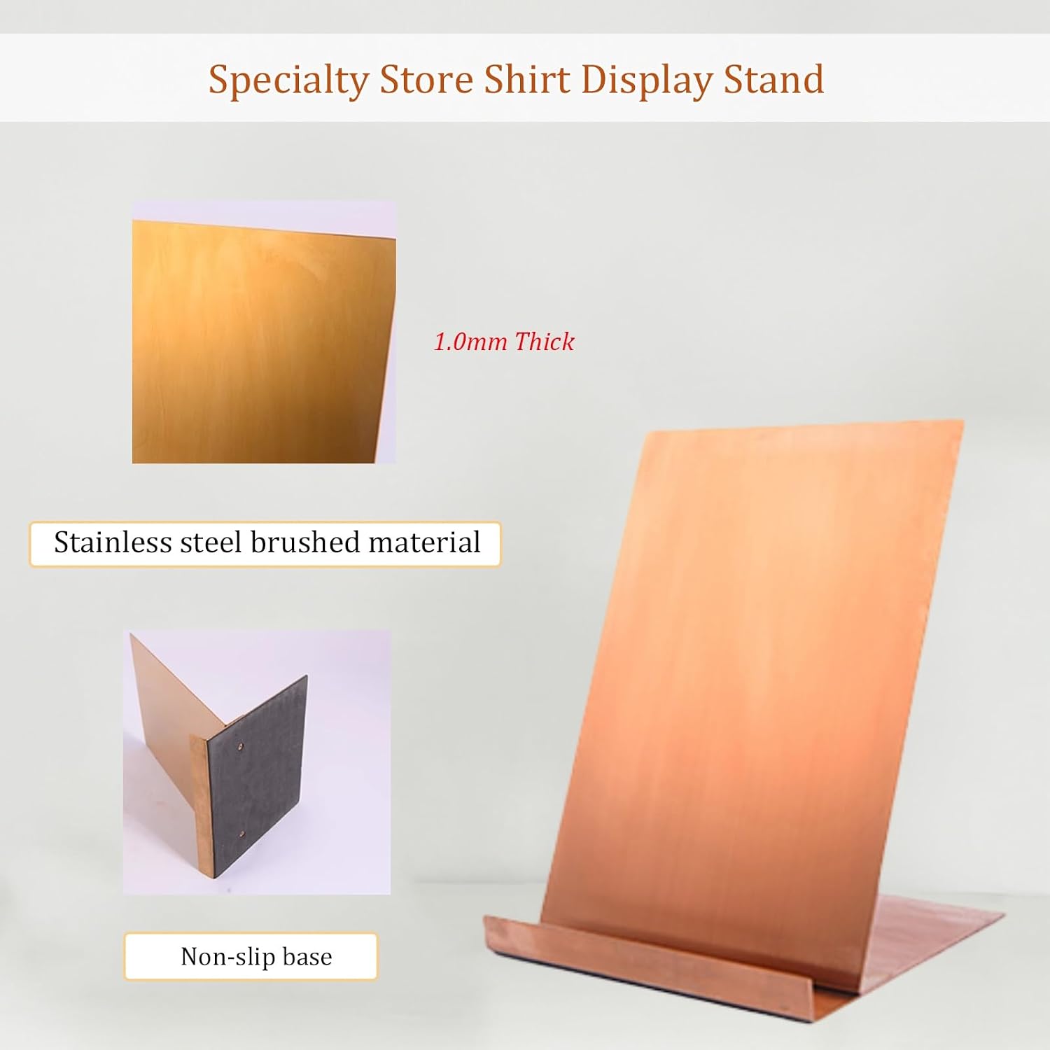 Clothing Display Stand, Stainless Steel Portable Clothes Display, Freestanding Metal Display Holder, Sturdy Desktop Garment Rack, for Commercial Clothing Retail Store