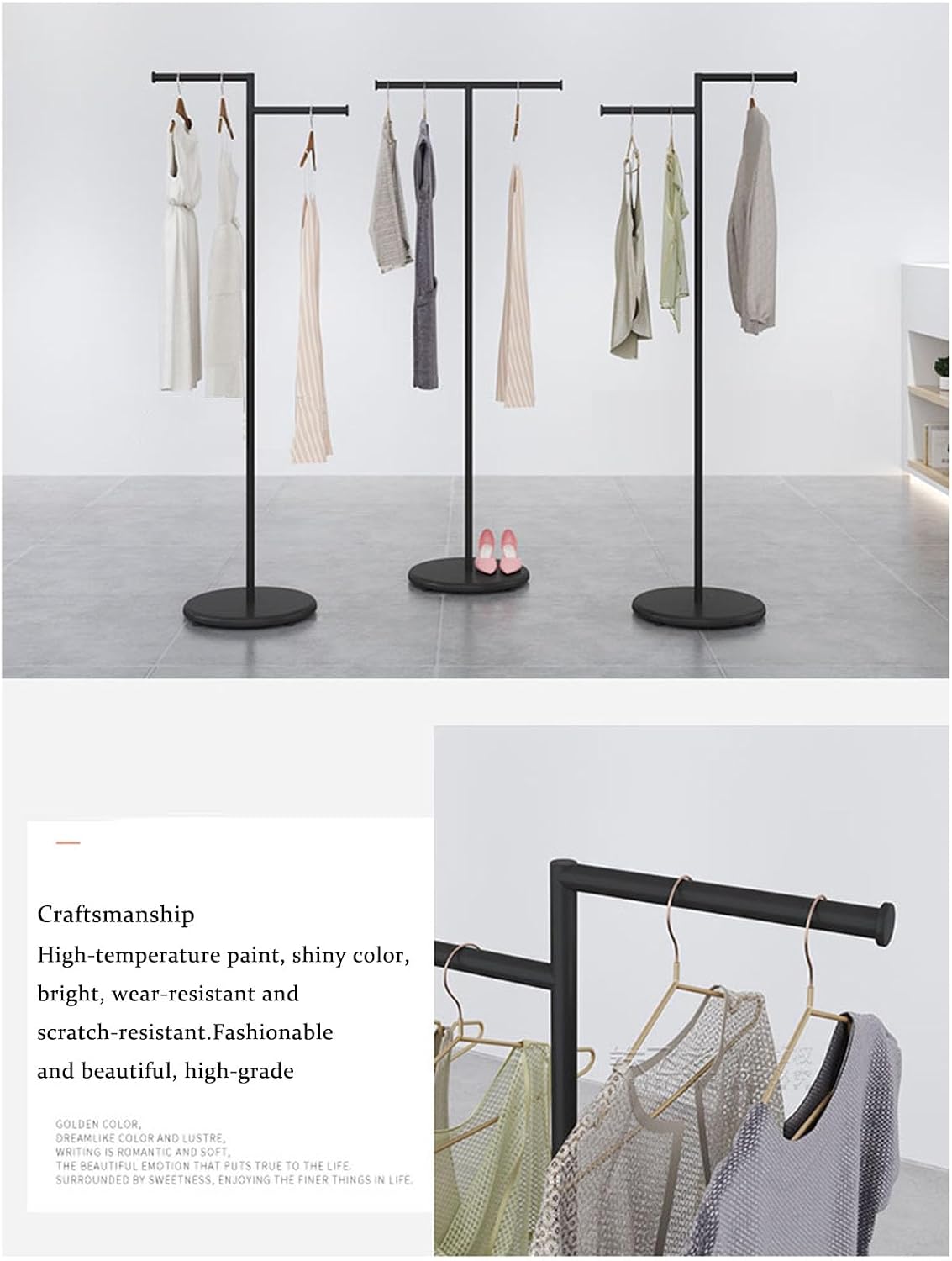 Freestanding Clothing Store Display Stands Garment Rack,boutique Retail T-type Clothes Hanger Entrance Porch Organization Hanging Rod,Suit Shirt Clothing Rack,laundry Room Hanging Clothes Rod