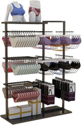 Underwear Display Stands, Freestanding Clothing Store Boutiques Retail Lingerie Garment Rack, Coat Rack Stand Commercial Shelves for Socks Bra Panties Scarves STO(Black