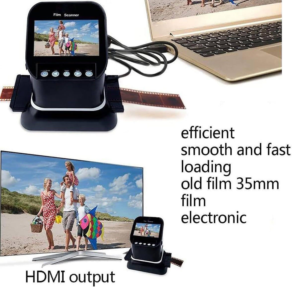 Film Slide Scanner, ，High Resolution 120 Film Scanner 22 Mega Pixels Slide Negative Photo Scanne，Built-in 128MB Memory，with 4.3' LCD Screen