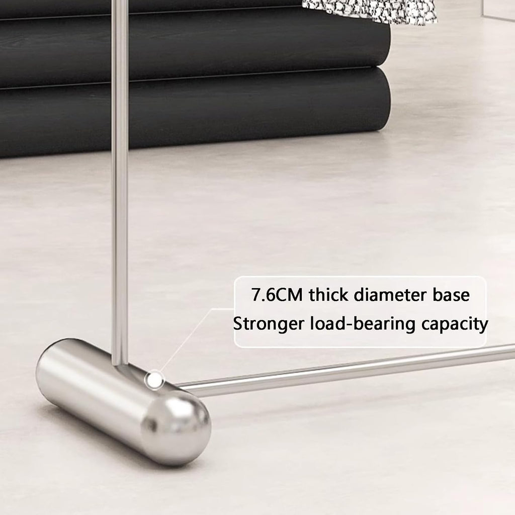 Heavy duty Garment rack Heavy Duty Clothing Rack For Hanging Clothes, Silver Stainless Steel Frame, Commercial Clothes Rail For Display And Organization, Freestanding Coat Rack For Bedroom ( 80X40X16