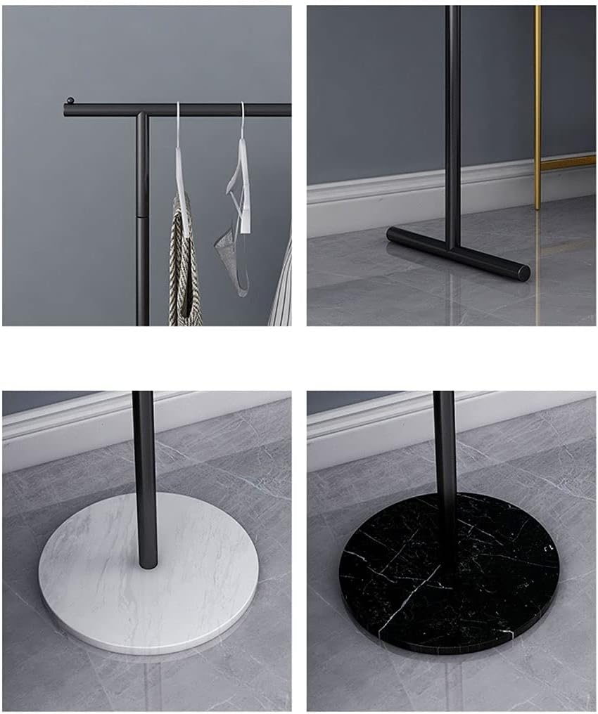 YYDS Clothing Garment Rack Floor Coat Racks Freestanding Garment Racks Easy Assembly Durable Clothes Rack Round Marble Base Metal Pipe Hanger Stand Clothing Racks