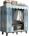 Heavy Duty Clothes Rack,Foldable Clothe Rack with Cover and Wheel Heavy-Duty Portable Closet,Wardrobe Freestanding Metal Clothing Rack,for Hanging Clothes(112x46x170cm)