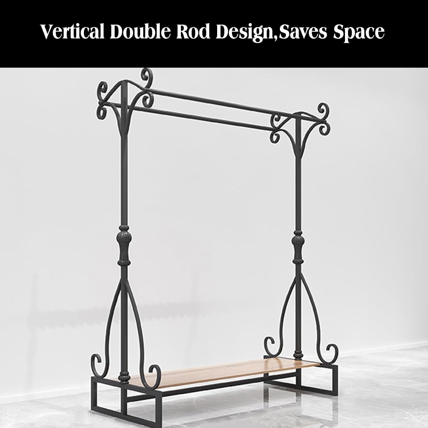 Heavy Duty Garment Racks,Freestanding Rack with Storage Shelves,for Hanging Clothes Coats Skirts Shirts Sweaters(120X50X160cm)