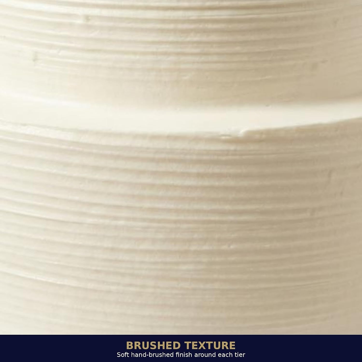 FromJennWithLove 2 Tier Fake Wedding Cake, Brushed Texture Finish, 8' Tall Handcrafted Ivory Display Cake – 4-Day Artisan Process, Made in USA – Reusable for Weddings