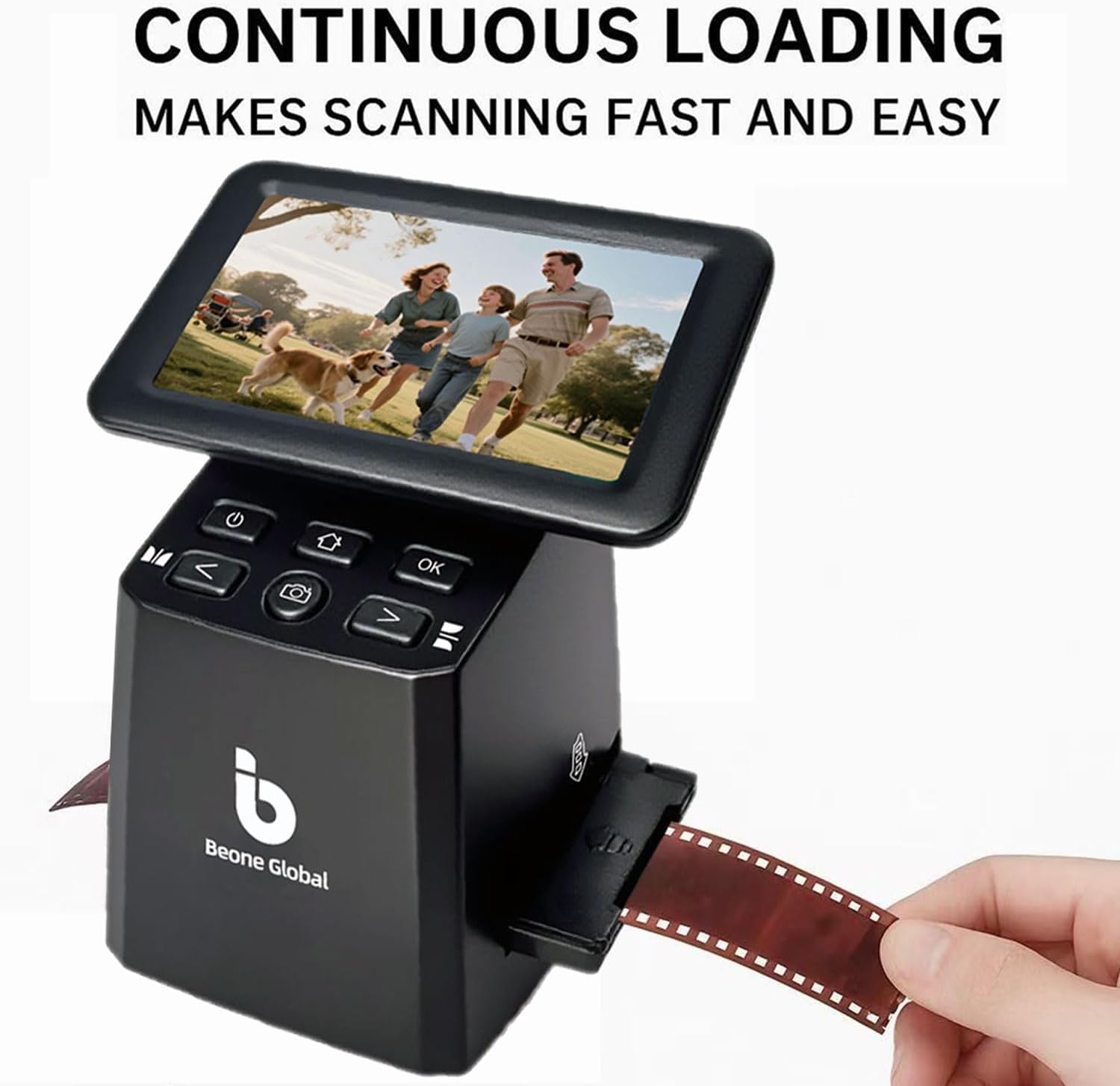 BEONEGLOBAL ClearScan S5 Film Scanner High-Resolution Film&Slide Scanner with 5' LCD – Convert 135, 126, 110 Super8 Negatives and Slides to 24MP Digital JPEG Photos Quickly