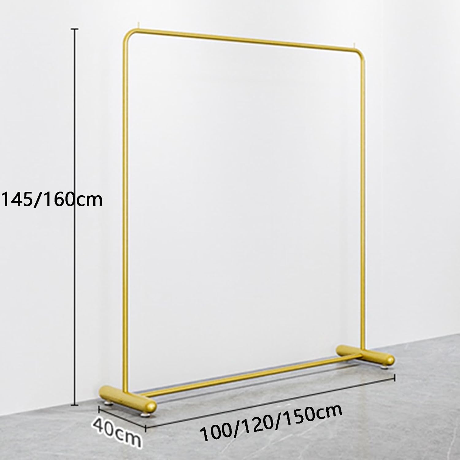 Heavy duty Garment rack Nordic Modern Clothing Rack With T-shaped Base Golden Wrought Iron Clothes Rail For Hanging Clothes Freestanding Coat Rack For Bedrooms Commercial Clothes Display Rack ( 120X4