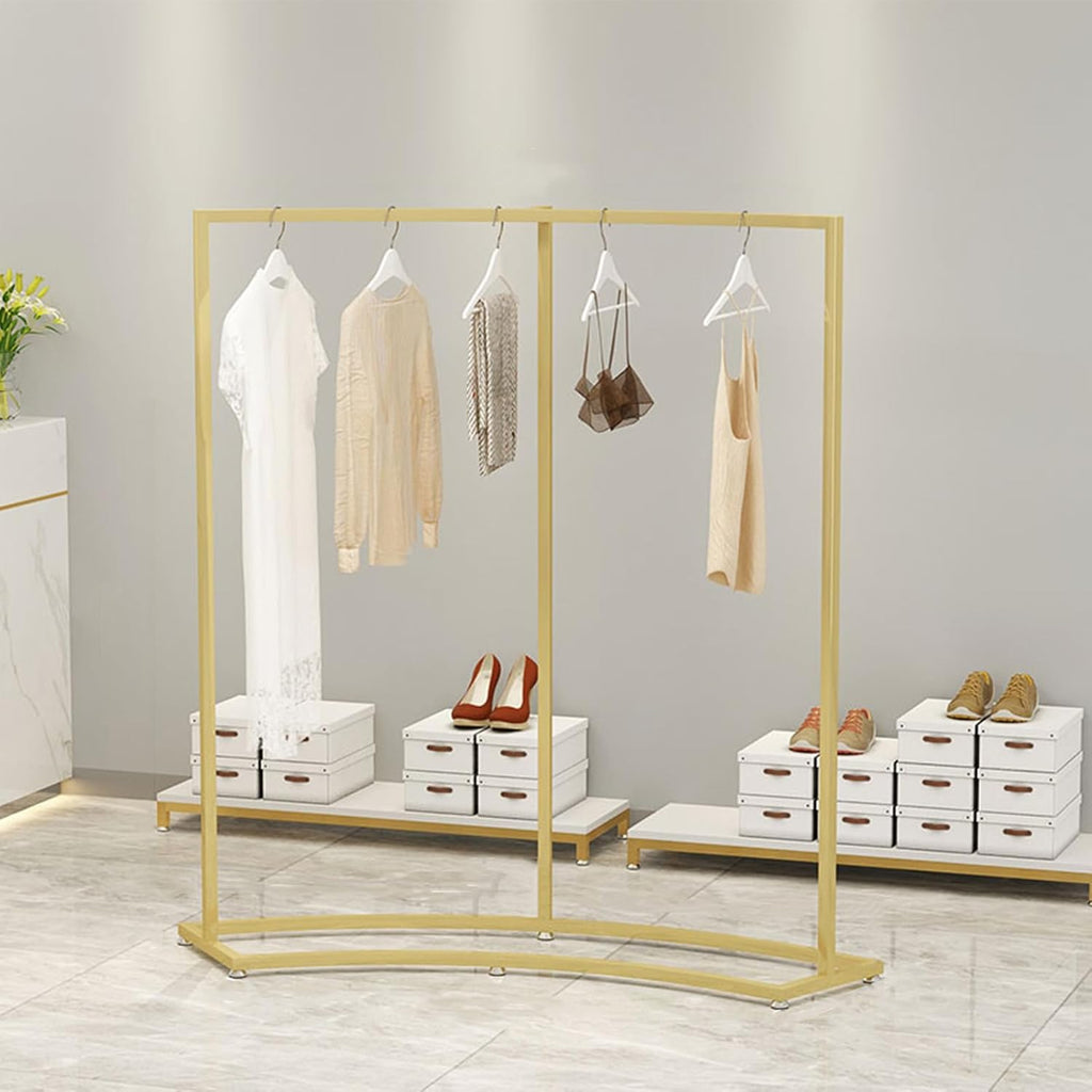 Heavy Duty Coat Rack, Garment Rack Freestanding Metal Clothing Rack with Curved Base Design, Heavy Duty Clothes Rail for Clothing Store Commercial Home (85X45X135CM)