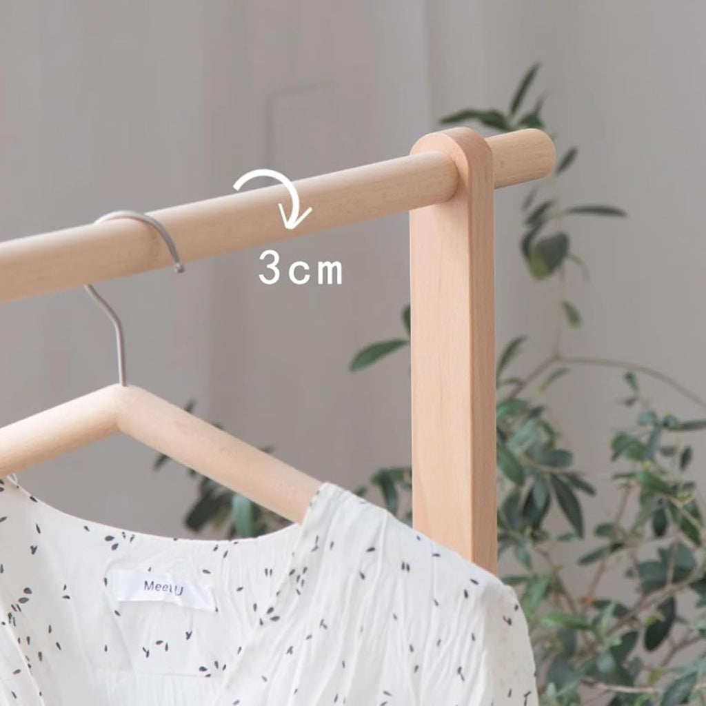Heavy Duty Coat Rack, Garment Rack Solid Wood Clothes Rail for Hanging Clothes, Freestanding Clothing Rack for Bedrooms and Hallways, Space Saving Coat Rack, Large Capacity Clothes Organizer (73X40X