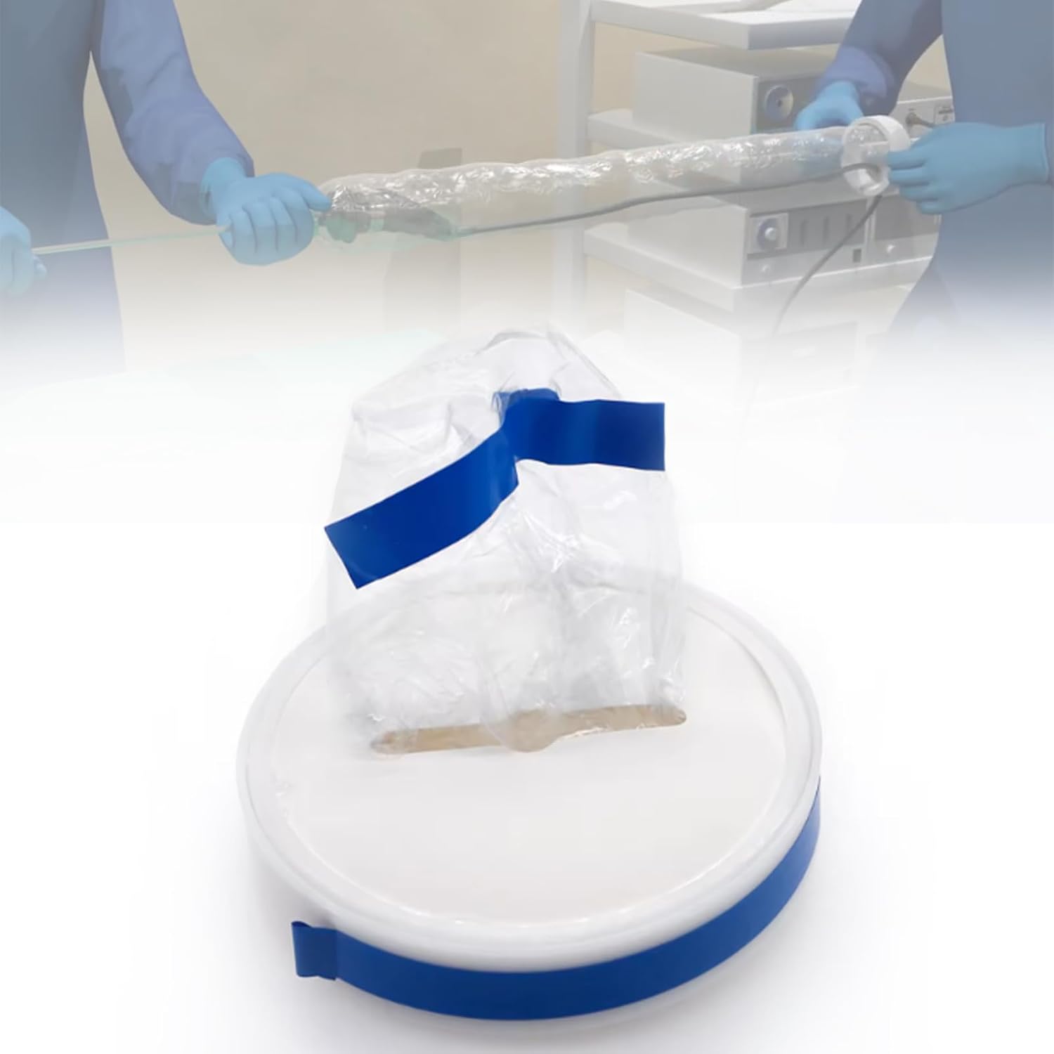 Endoscopic Camera Protective Cover Laparoscopic Camera Sleeve with Ring Frame, Disposable, Sterile Individual Packaging, 5.9'x98', (50)