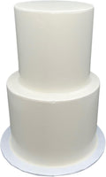 FromJennWithLove 2 Tier Fake Wedding Cake, 12' Tall Handcrafted Ivory Display Cake – 4-Day Artisan Process, Made in USA – Reusable Centerpiece for Weddings & Bridal Showers