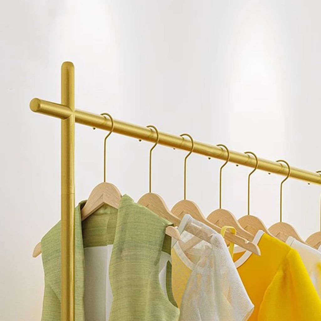 Heavy duty Garment rack Gold Metal Clothing Rack For Bedroom And Boutique Commercial Heavy Duty Clothes Rail For Hanging And Display Clothes Freestanding Single Rod Coat Rack Easy To Assemble ( 120X4
