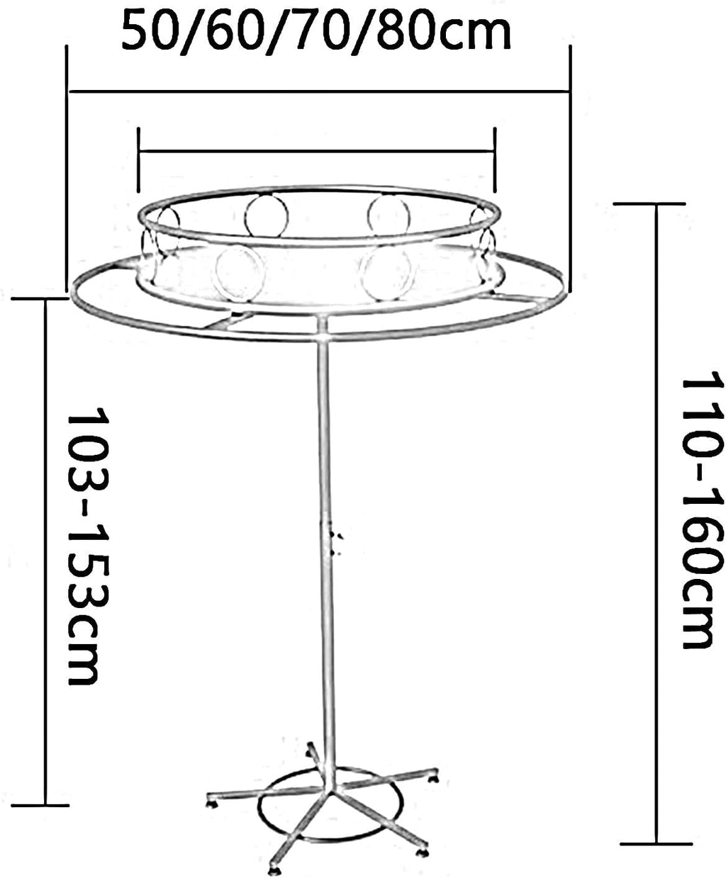 Metal Freestanding Garment Rack with 360° Rotating Feature for Home & Commercial Use Adjustable Height,One Color-5