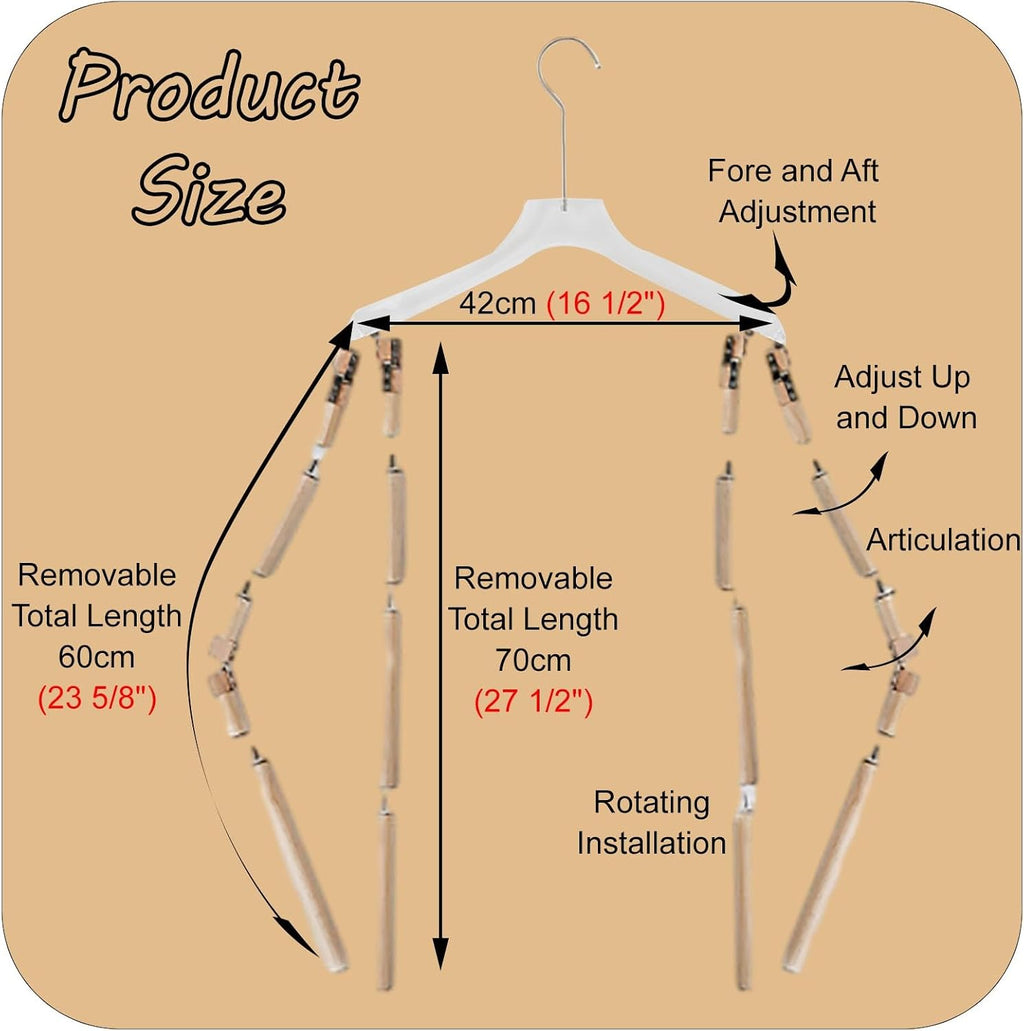 Mannequin Dress Form Metal Body Shape Clothing Display Hangers, Clothing Garment Rack Free Standing Clothes Coat Hanger, Dress Holder Mannequin Waist and Arms (Size : 42cm (16 1/2'))