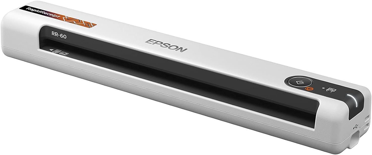 Epson RapidReceipt RR-60 Mobile Tax Receipt and Color Document Scanner with Complimentary Data Management Software for PC & Mac