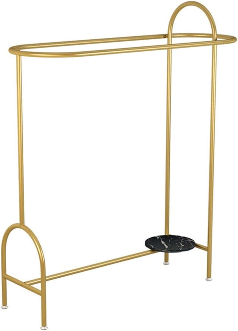 Creative Display Stand, Double-Rod Garment Rack with Marble Storage Rack, Freestanding Coat Pipe Shelf for Coats, Shirts, Dresses in Women's Clothes Store, Gold(Size:160 * 145CM,Color:Gold)