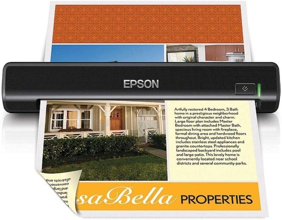Epson Workforce DS-30 Portable Document Scanner for PC and Mac, Sheet-fed, Mobile/Portable
