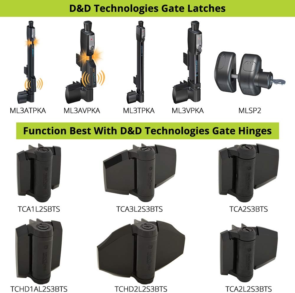 D&D Technologies ML3TPKAWT MagnaLatch Top Pull 20-inch Gate Latch, Magnetic Lock System, Professional-Grade Pool & Child Safety Gate Latch, Weather-Resistant Hardware, Any Square Gate Frame and Post