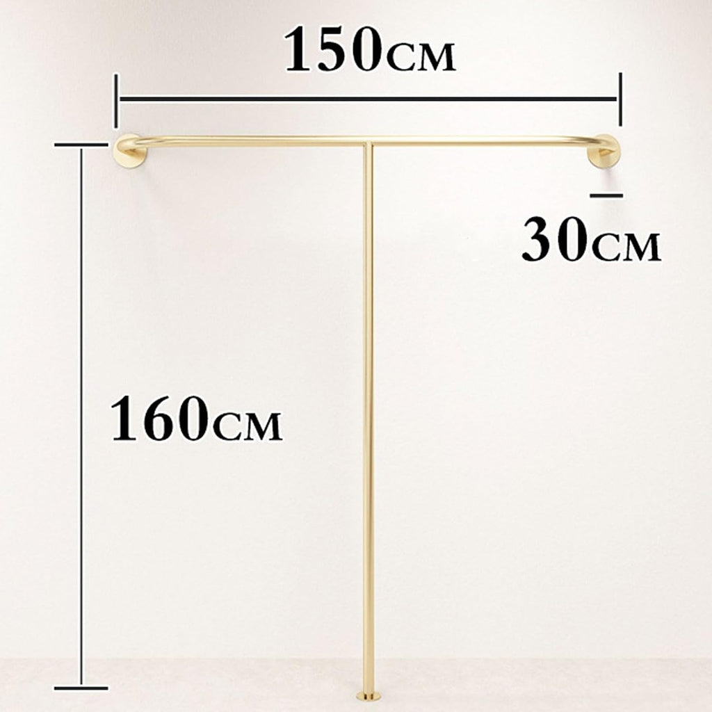 Wall Mounted Clothes Rail Modern Clothes Rack Retail Display Clothes Rack Freestanding Garment Rack Metal Coat Rack Garment Hanging Storage Rail, for Hanging Clothes (Size : 150cm)