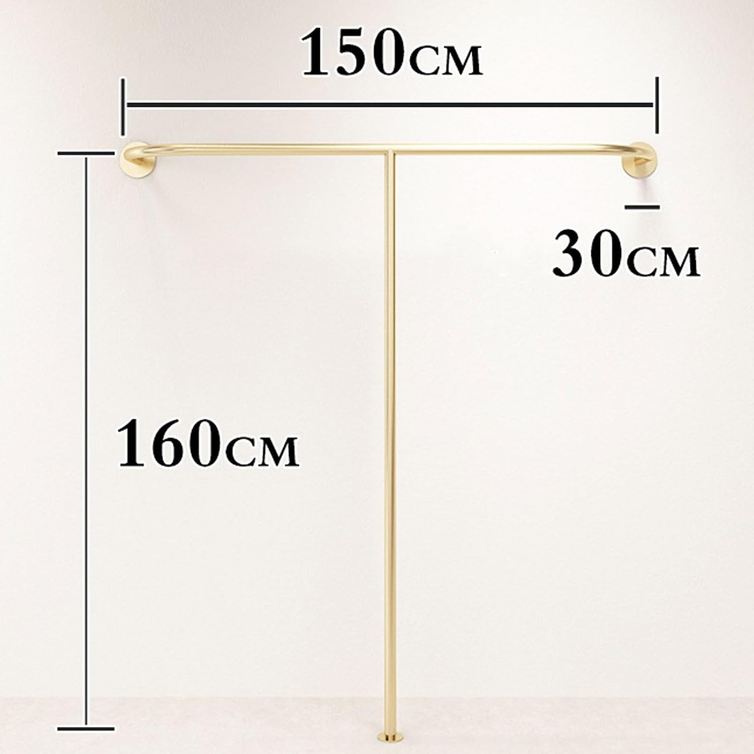 Wall Mounted Clothes Rail Modern Clothes Rack Retail Display Clothes Rack Freestanding Garment Rack Metal Coat Rack Garment Hanging Storage Rail, for Hanging Clothes (Size : 150cm)