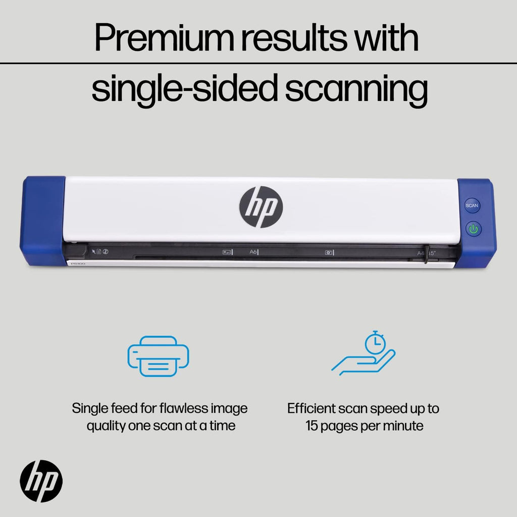 HP Small USB Document & Photo Scanner for Portable 1-Sided Sheetfed Digital Scanning, Model HPPS100, for Home, Office & Business, PC and Mac Compatible, HP WorkScan Software Included