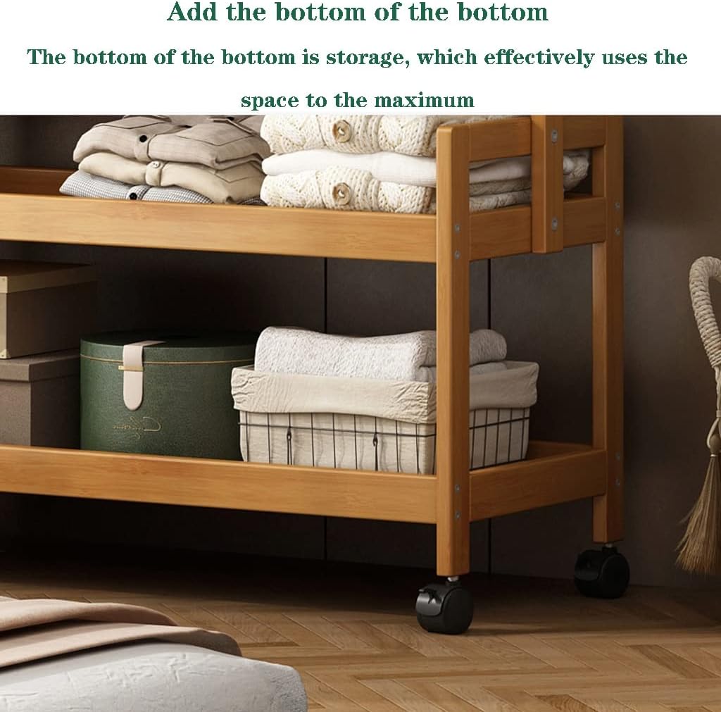 Generic Freestanding Garment Rack, Bedroom Bamboo Clothing Rack, Hanger Clothes Clothing Rail Hanging Rail Clothes Stand