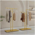 Garment Rack T-Shaped Hanging Rod Set Of 2, Clothing Retail Store Display Stands Freestanding Metal Garment Racks 2-Way Suit Shirt Clothing Rack For Boutique/Laundry ( Color : Gold , Size : 2PCS )