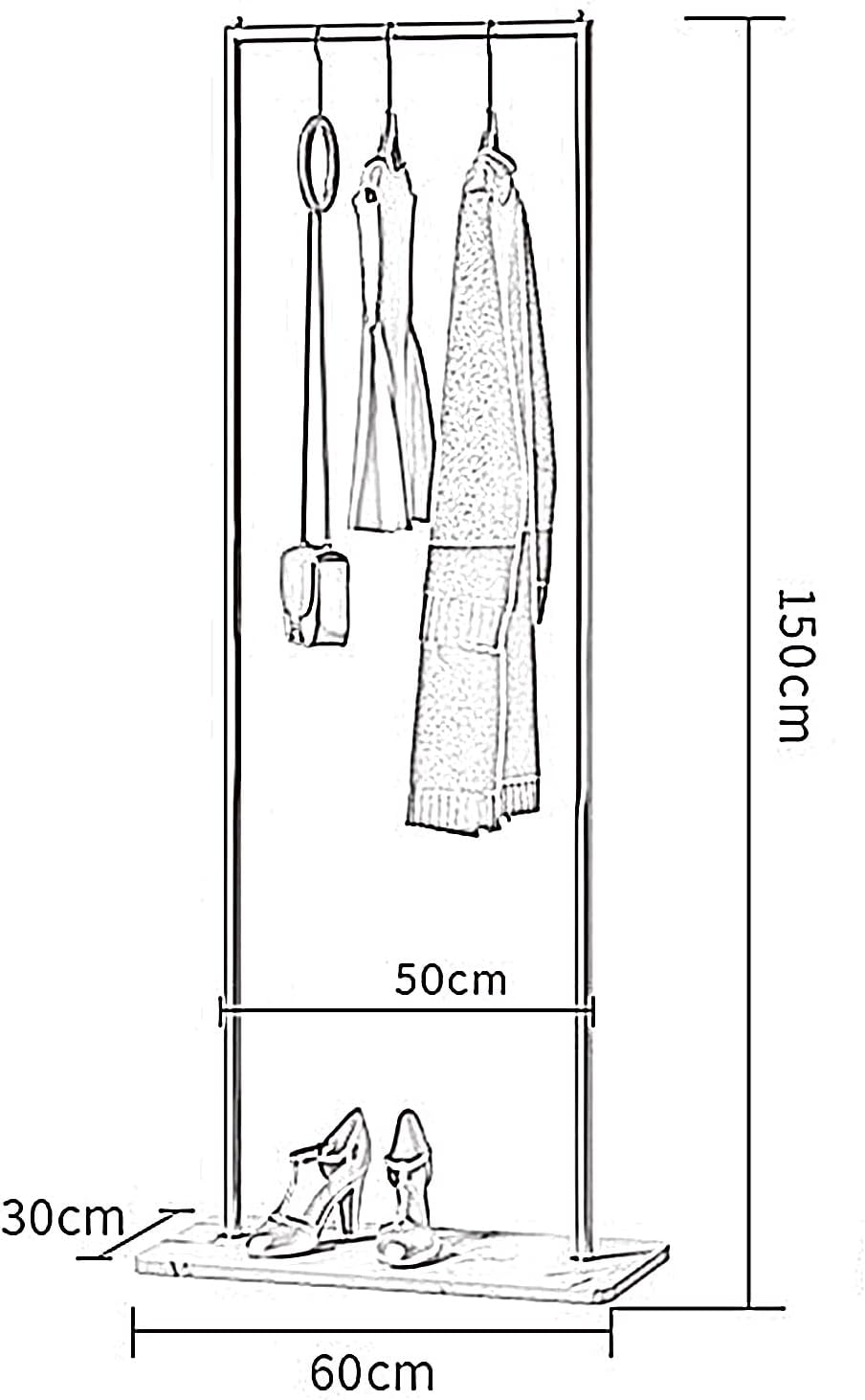 Heavy duty Garment rack Freestanding Coat Rack With Marble Base Nordic Modern Clothing Rack For Hanging Clothes Space Saving Clothes Rail Living Room Bedroom Clothes Organizer,60X30X150CM (Gold+black