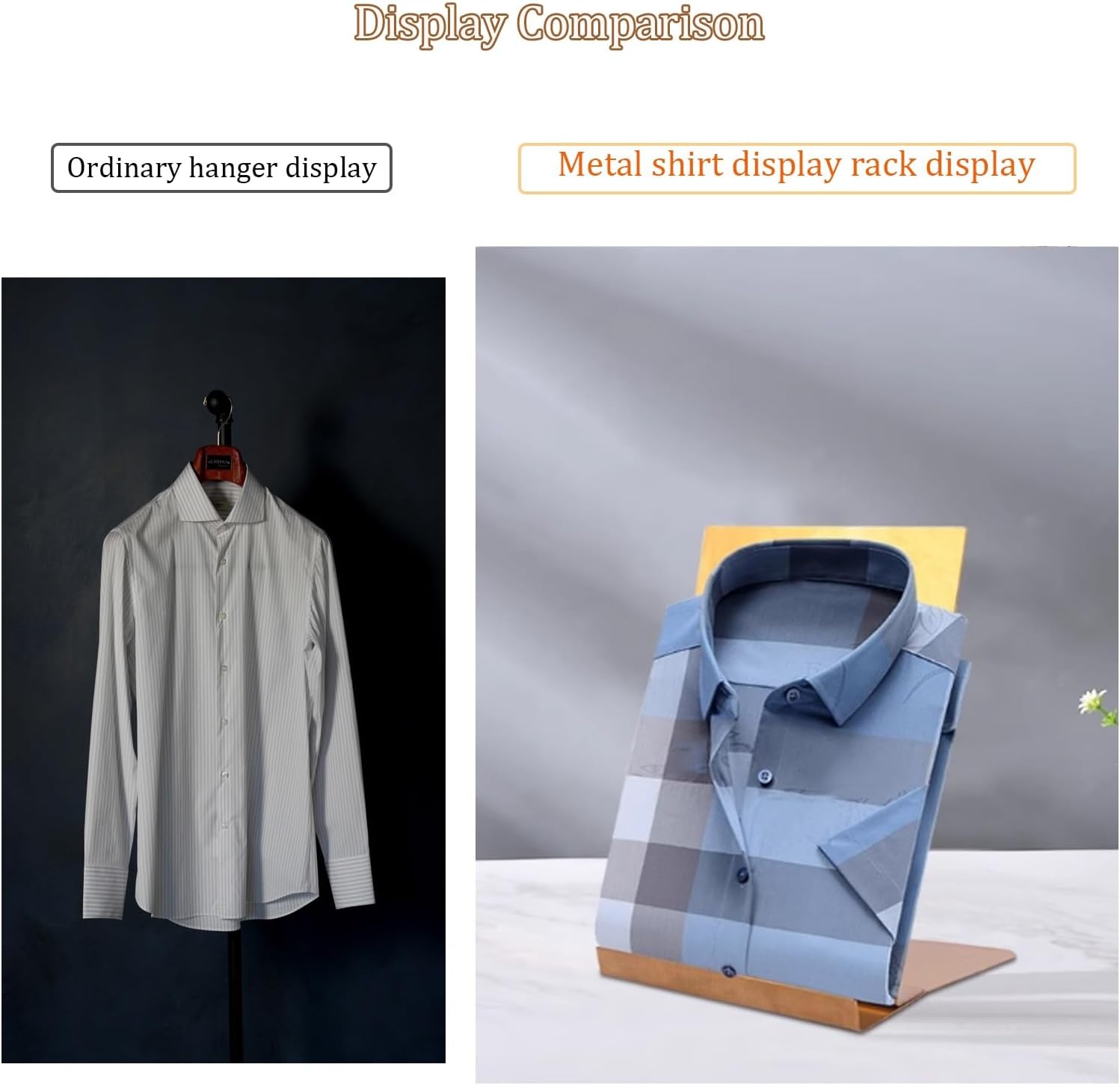Clothing Display Stand, Stainless Steel Portable Clothes Display, Freestanding Metal Display Holder, Sturdy Desktop Garment Rack, for Commercial Clothing Retail Store