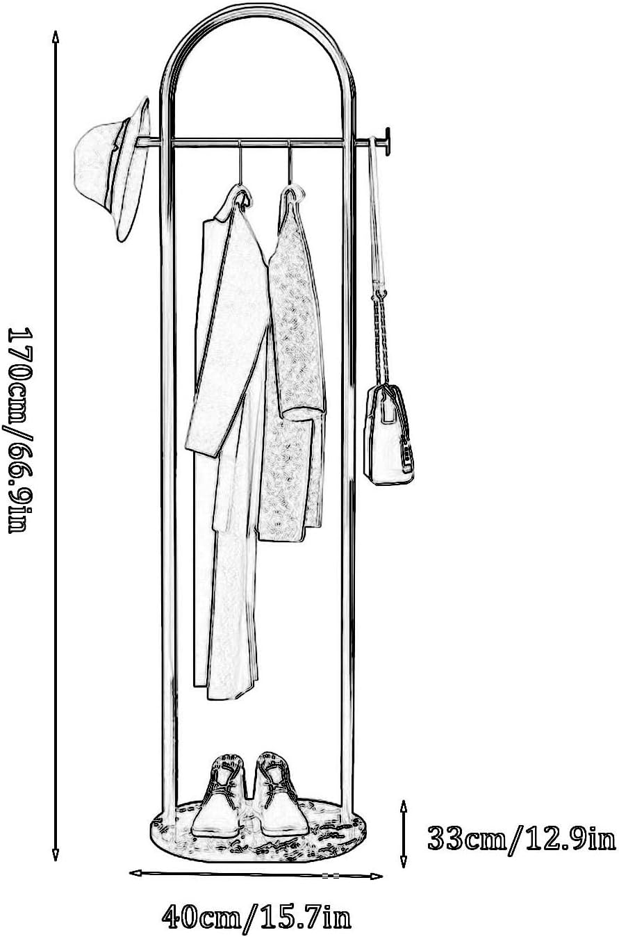 Freestanding Metal Garment Rack - Portable Clothing Storage Solution for Organizing Coats, Skirts, Shirts, and Sweaters - Perfect for Bedroom and Living Room Spaces