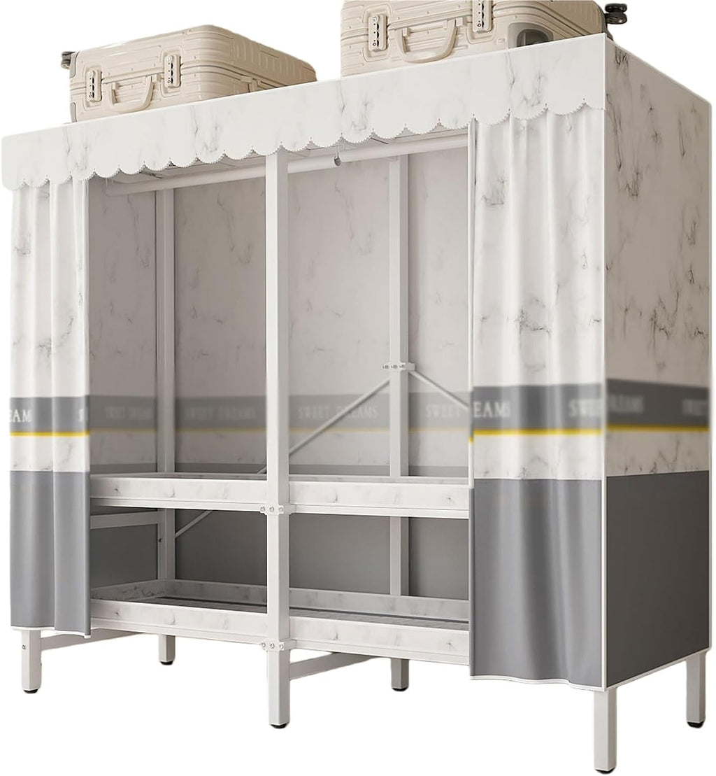 Foldable Clothe Rack With Cover,Portable Closets,Heavy-Duty Portable Closet Wardrobe,Freestanding Garment Rack,for Hanging(Gray,216 * 170 * 50)