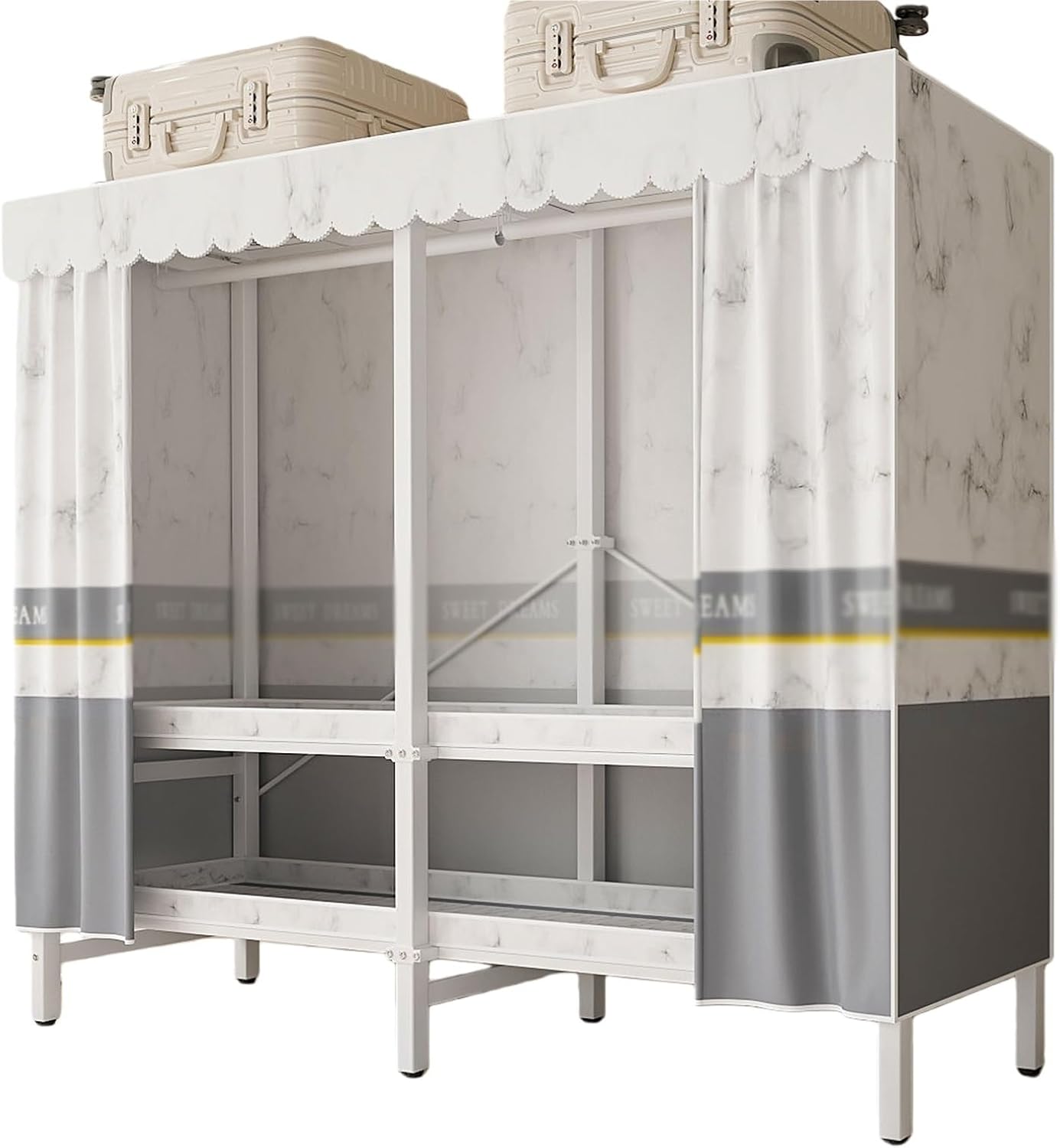 Foldable Clothe Rack With Cover,Portable Closets,Heavy-Duty Portable Closet Wardrobe,Freestanding Garment Rack,for Hanging(Gray,216 * 170 * 50)