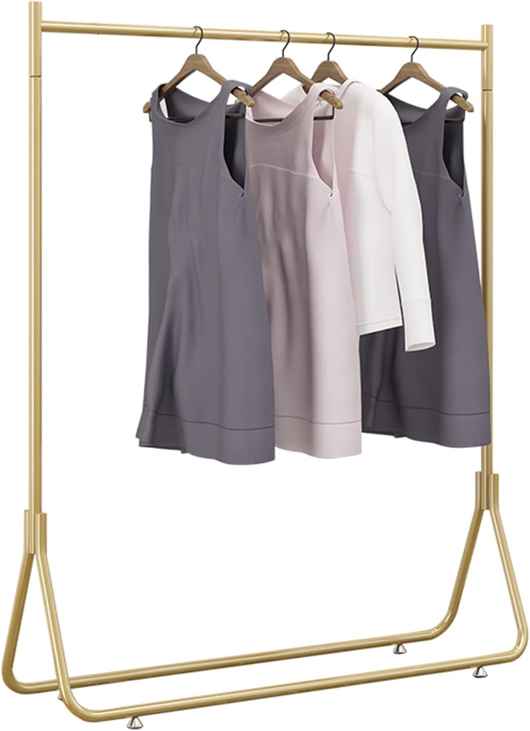 Heavy Duty Garment Rack Heavy Duty Clothes Rail for Retail Display, Gold Metal Clothing Rack for Hanging Clothes, Freestanding Single Rail Coat Rack for Bedroom and Living Room (120X40X160CM)