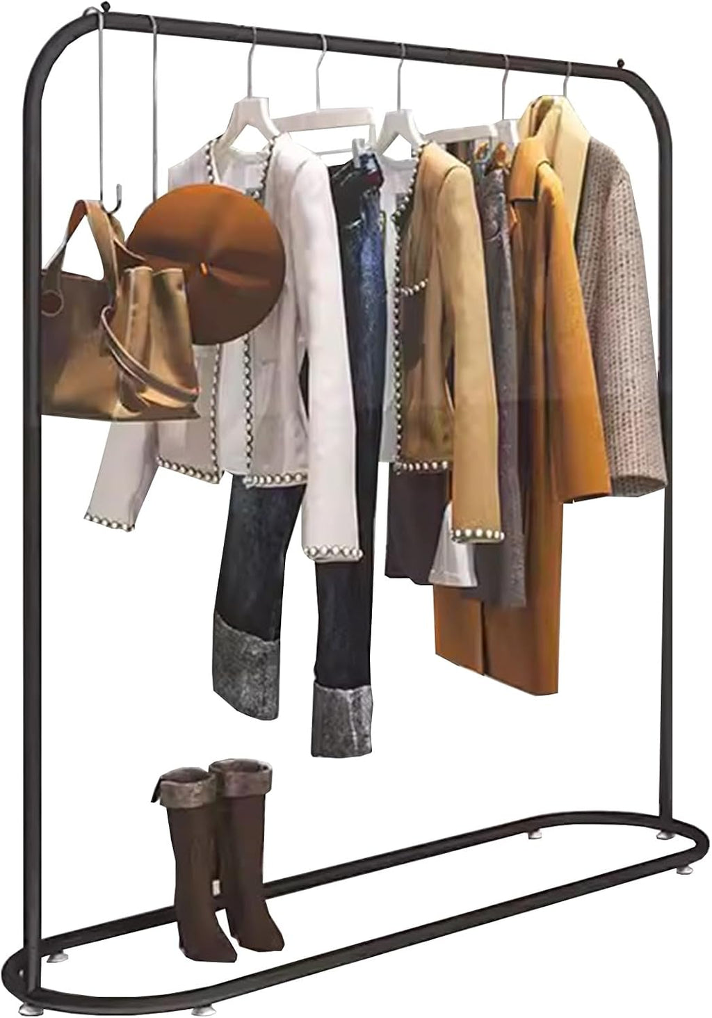 Heavy Duty Coat Rack, Garment Rack Modern Black Metal Clothes Rail for Hanging Clothes Commercial Heavy Duty Clothing Rack Freestanding Retail Display Rack Easy to Assemble (100X40X145CM)