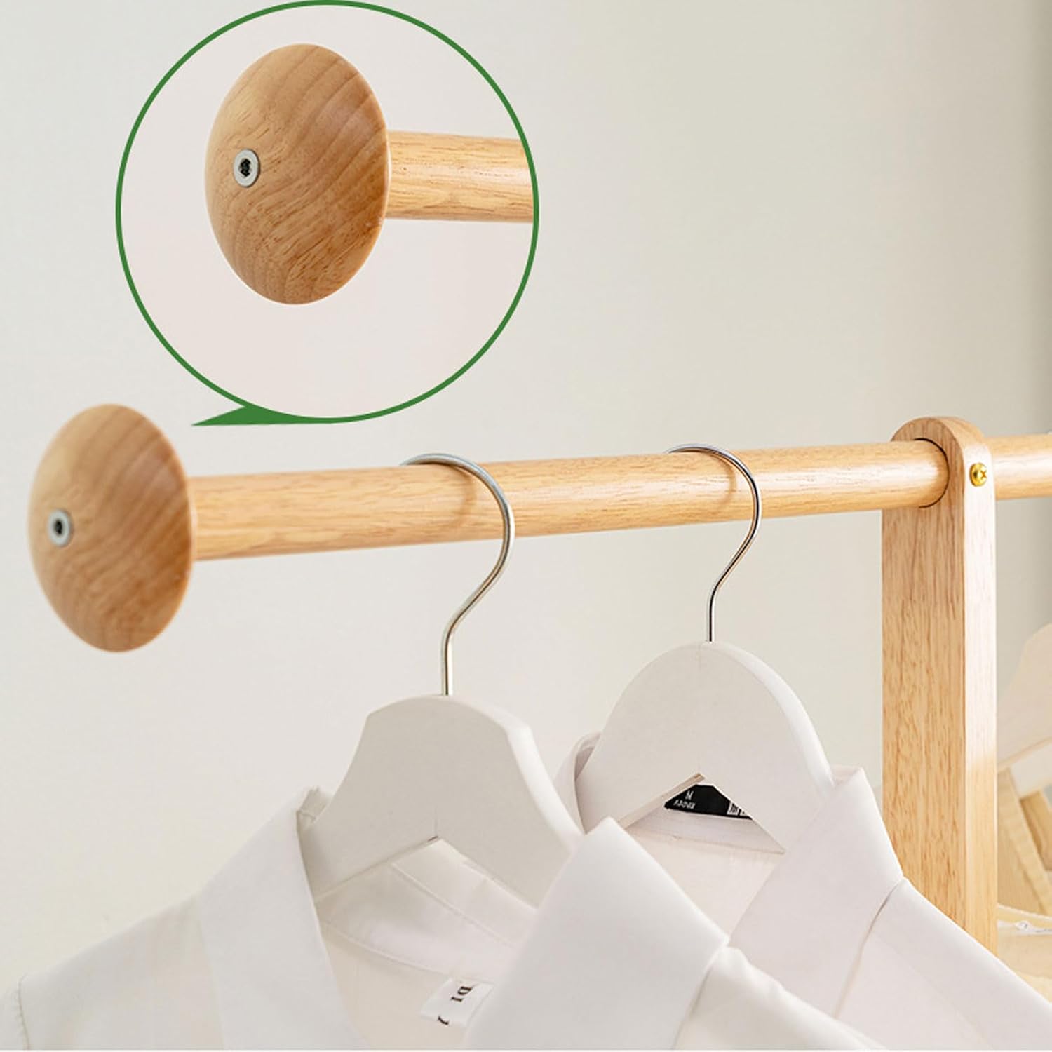 Heavy Duty Coat Rack, Free Standing Coat Stand, Double Rods Garment Rack with 2 Side Hooks, Portable Standing Clothes Garment Rack, for Coats, Shirts, Dress (C 60cm)