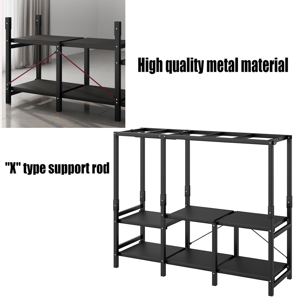 Garment Racks,Clothing Rack for Hanging Clothes with Shelves,Portable Closet System Organizer Garment Rack for Clothes Storage,Free Standing Wardrobe Clothes Organizer,Clothes Rack with Cloth Cover