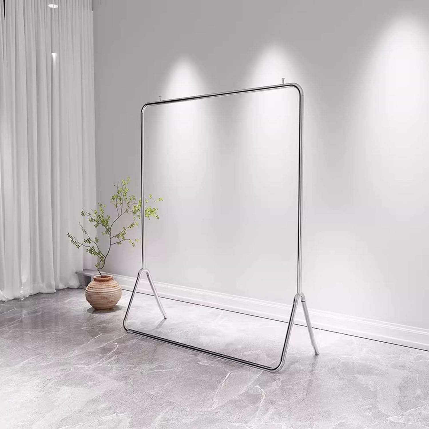 Heavy duty Garment rack Silver Stainless Steel Clothes Rail Clothing Store Display Rack Heavy Duty Cothing Rack For Hanging Clothes Freestanding Coat Rack For Bedroom Easy To Assemble Coat ( 100X40X1