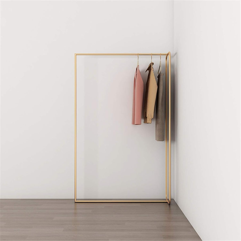 Iron Frame Garment Rack, Heavy Duty Drying Rack with 1 Hanging Rail, High Gloss Clothing Hanging Rod for Shirts, Dresses, for Sitting Room, Balcony, Laundry, 160cm(Size:160 * 120CM