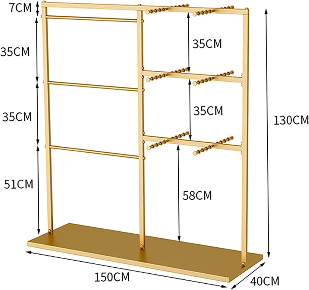Coat Rack Stand, Metal Garment Rack, Creative Gold Underwear Shorts Shelf, Free-Standing Retail Display Clothes Racks, Underwear Display Stands,Commercial Shelves(Black-150x40x130cm