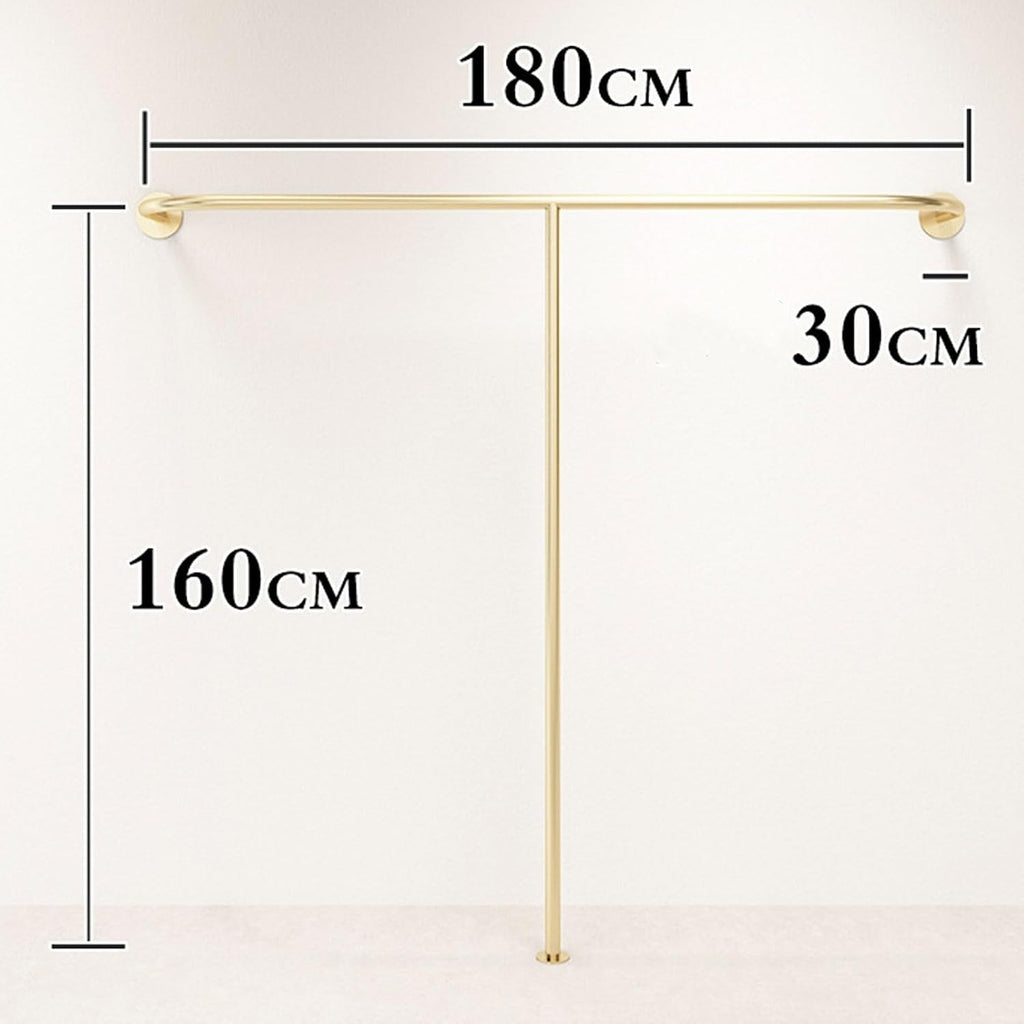 Wall Mounted Clothes Rail Modern Clothes Rack Retail Display Clothes Rack Freestanding Garment Rack Metal Coat Rack Garment Hanging Storage Rail, for Hanging Clothes (Size : 180cm)