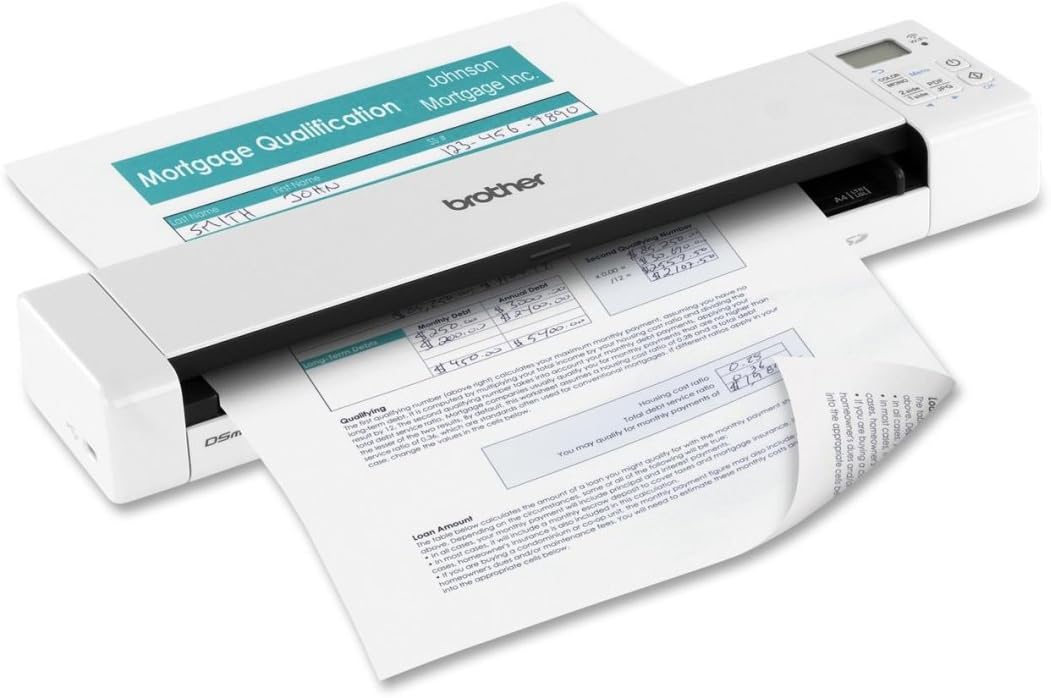 Brother Wireless Mobile Color Page Scanner, DS-920W, Wi-Fi Transfer, Fast Scanning Speeds, Compact and Lightweight