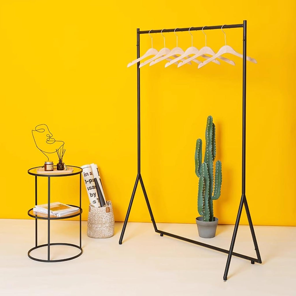 Heavy Duty Coat Rack, Garment rack Heavy Duty Clothing Rack For Hanging Clothes Commercial Grade Black Metal Clothes Hanging Rail Freestanding Single Rod Coat Hanger For Bedrooms ( 100x40x160CM)
