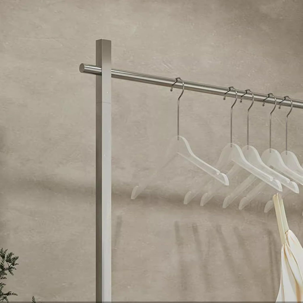 Heavy Duty Coat Rack, Garment rack Commercial Clothing Rack For Hanging Clothes, Silver Stainless Steel Clothes Rail For Bedroom And Office, Freestanding Retail Display Rack, Easy To Assemble ( 100X4