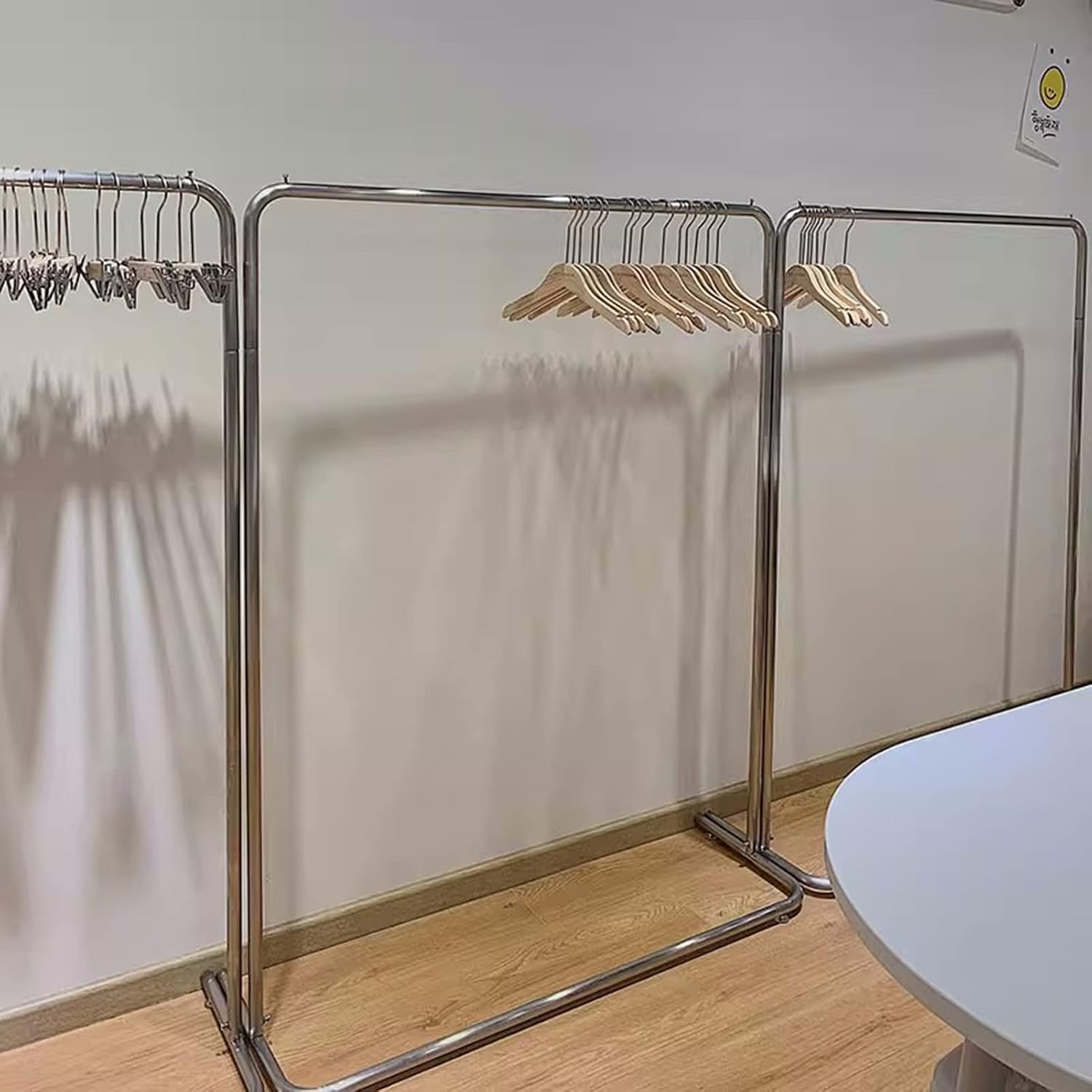 Heavy Duty Coat Rack, Garment rack Freestanding Clothes Rail For Retail Display Silver Stainless Steel Clothing Rack Bedroom Hanger Single Rod Coat Rack Stand Laundry Room Drying Rack ( 120X40X150CM)