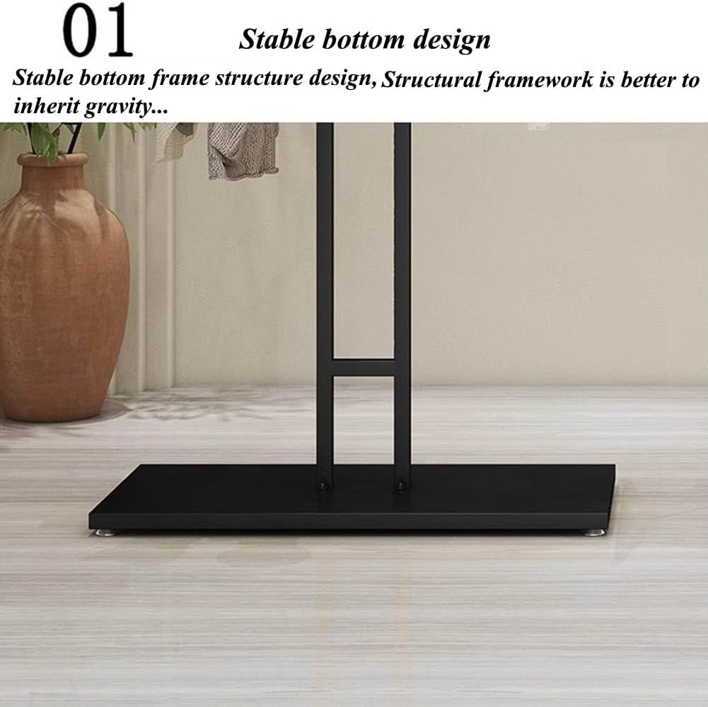 Garment Rack T-Shaped Hanging Rod Set of 2, Clothing Retail Store Display Stands Freestanding Metal Garment Racks 2-Way Suit Shirt Clothing Rack for Boutique/Laundry,