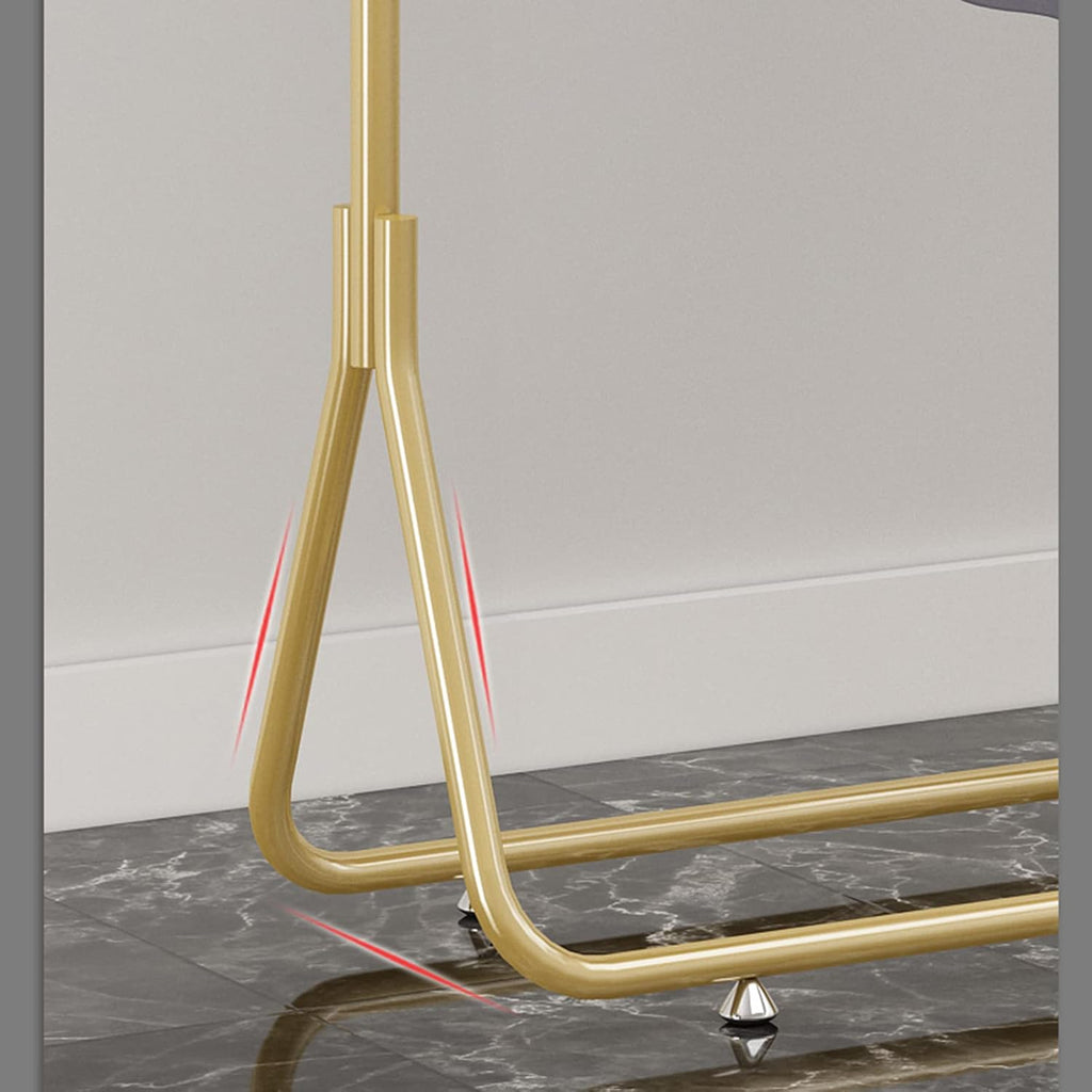 Heavy Duty Coat Rack, Garment Rack Heavy Duty Clothes Rail for Retail Display, Gold Metal Clothing Rack for Hanging Clothes, Freestanding Single Rail Coat Rack for Bedroom and Living Room (120X40X16