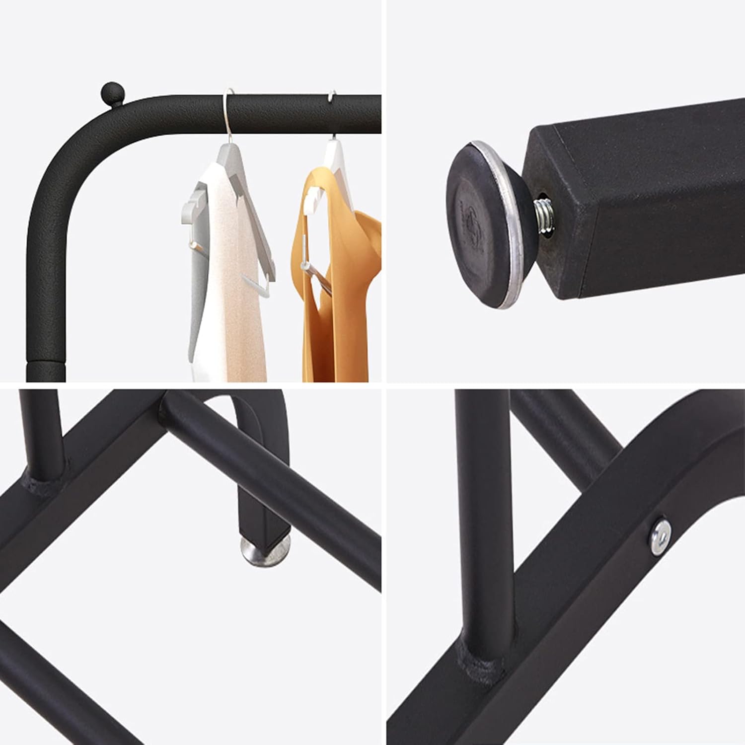 Clothes Rack with Shelf, Free-Standing Garment Rack for Hanging Clothes, Coat Rack, Small Metal Clothes Rack Heavy Duty, Industrial Clothing Rack (1.5m)